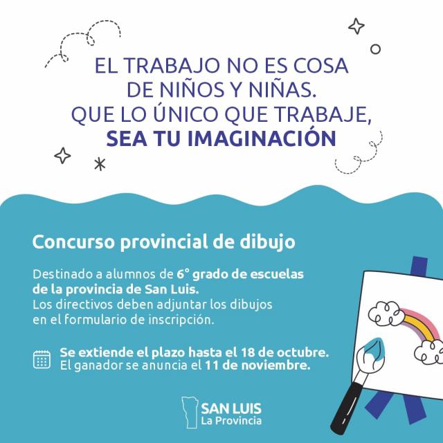 Lanzan un concurso de dibujo para ayudar a erradicar el trabajo infantil